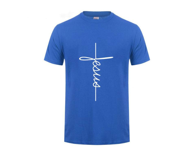 T Shirt Printing Jesus Cross T-shirts, Digital Letters,Short Sleeve