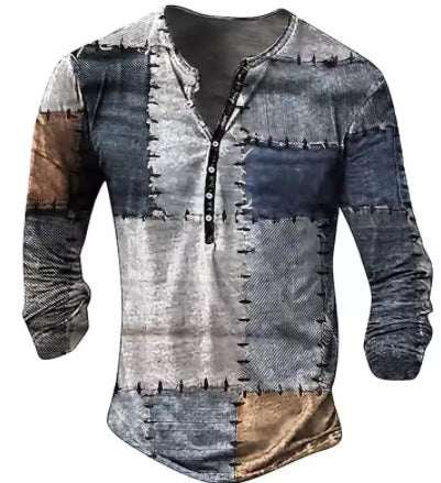 Button Down Shirts for Men | Men's casual Long Sleeve Digital Printing