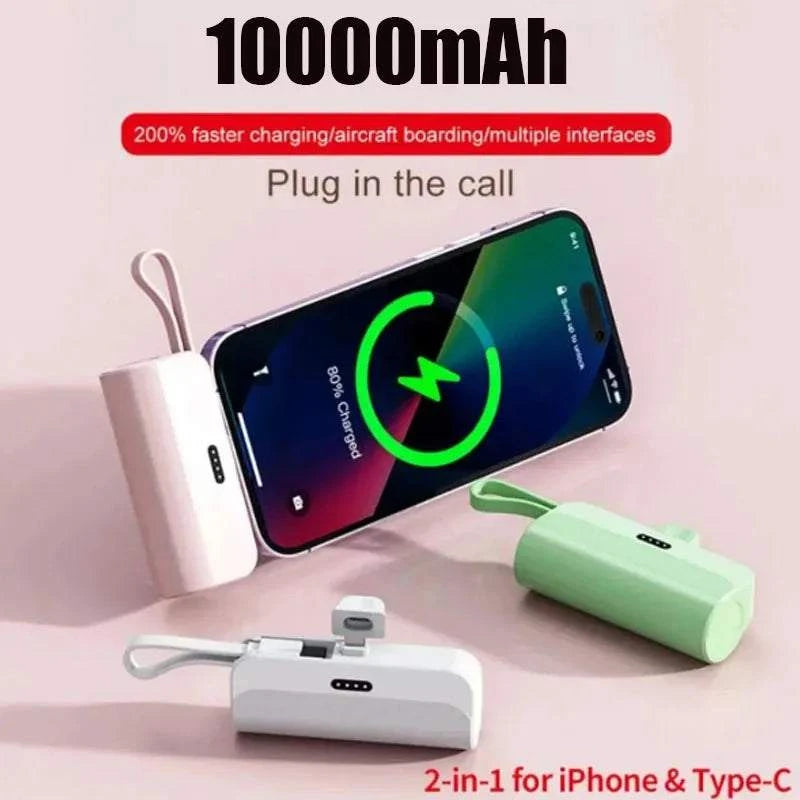 small portable charger 10000mah plug play type-