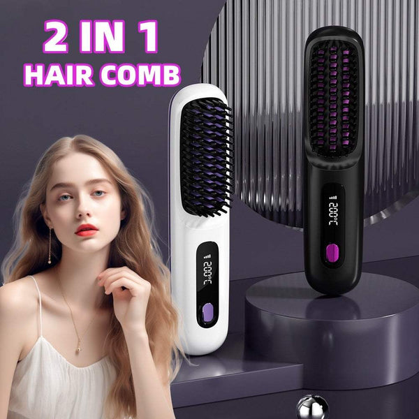 Portable Hair Heating Straightening Brush  Experience the Freedom