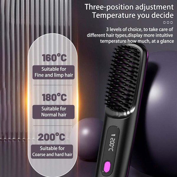 Portable Hair Heating Straightening Brush  Experience the Freedom